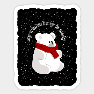 Polar bear winter body Sticker